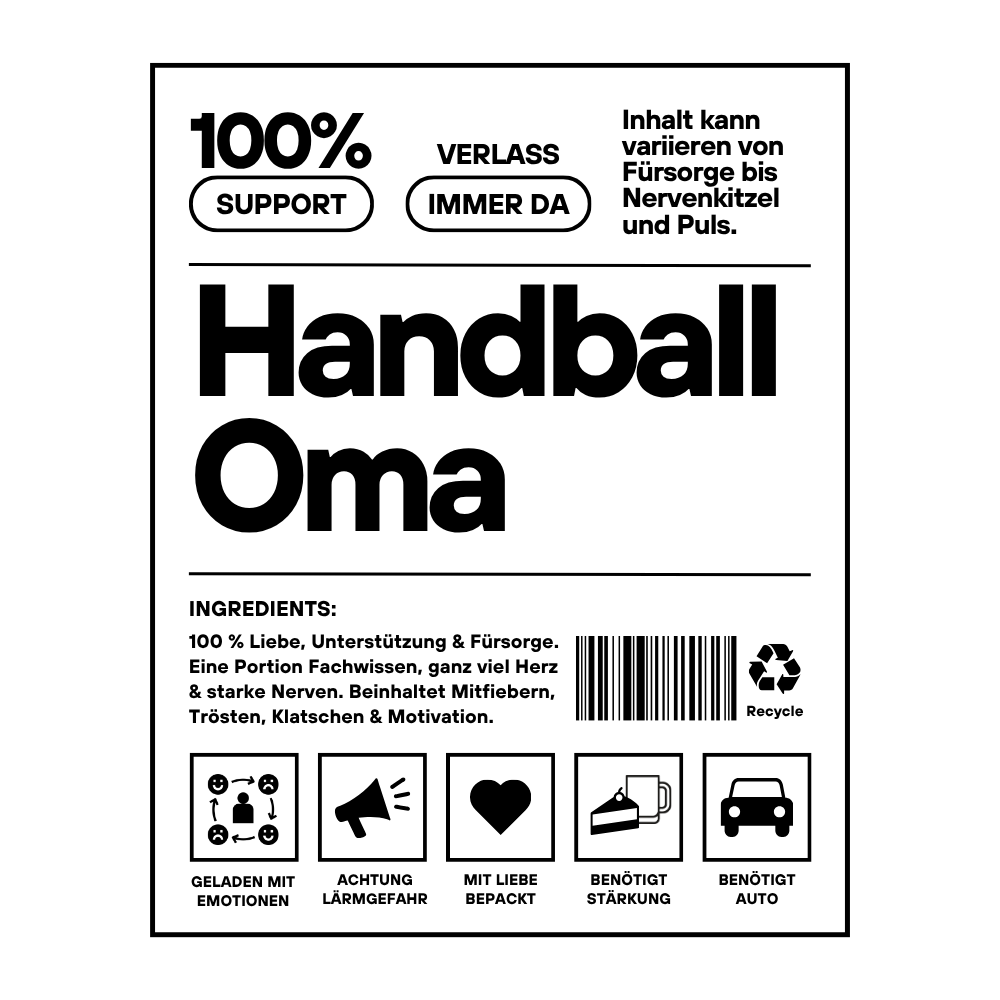 Damen Hoodie - Label Handball Oma