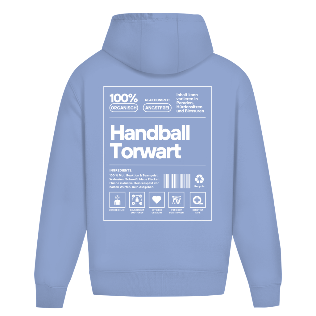 Handball Torwart Oversized Hoodie in Powder Blue – Rückseite
