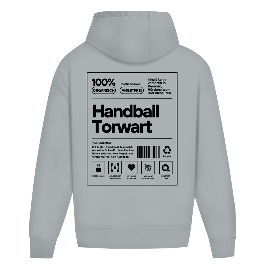 Handball Torwart Oversized Hoodie in Light Asphalt – Rückseite