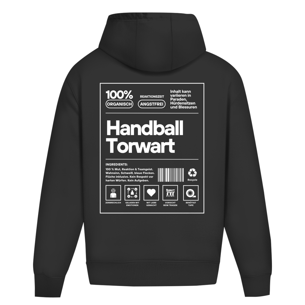 Handball Torwart Oversized Hoodie in Black – Rückseite