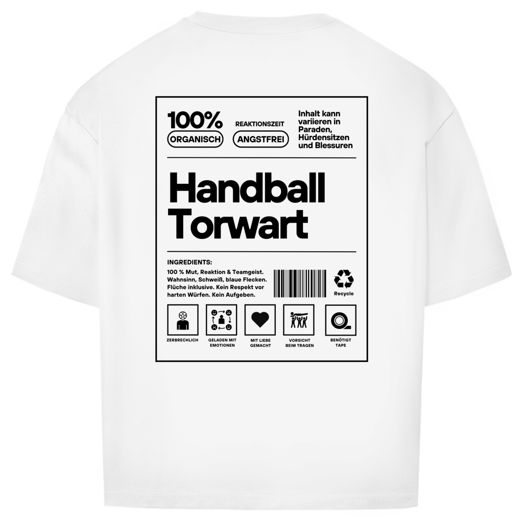 Handball Torwart Oversized Shirt in Weiß – Rückseite