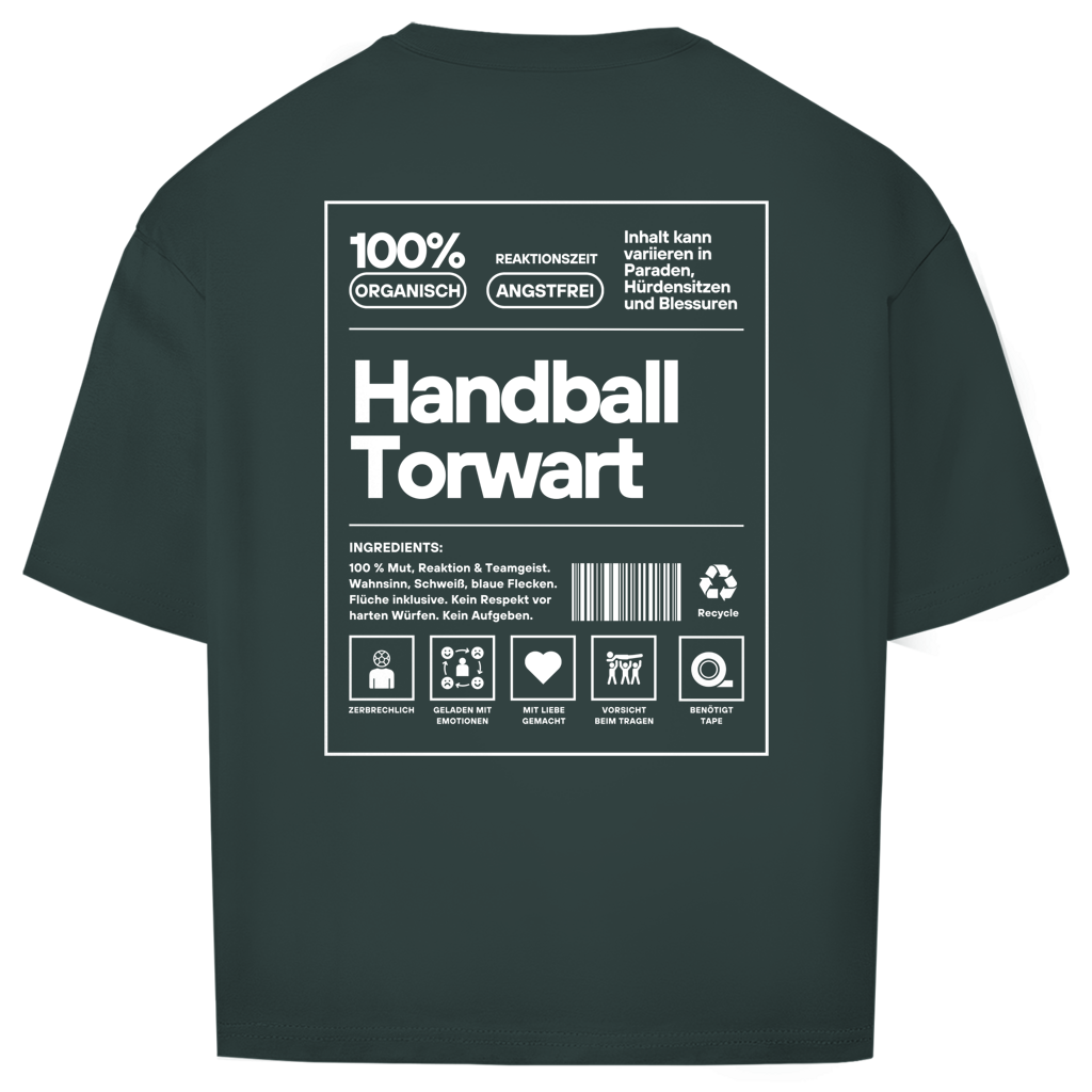 Handball Torwart Oversized Shirt in Dunkelgrün – Rückseite