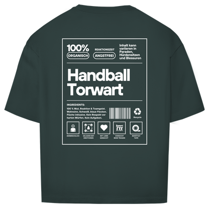 Handball Torwart Oversized Shirt in Dunkelgrün – Rückseite