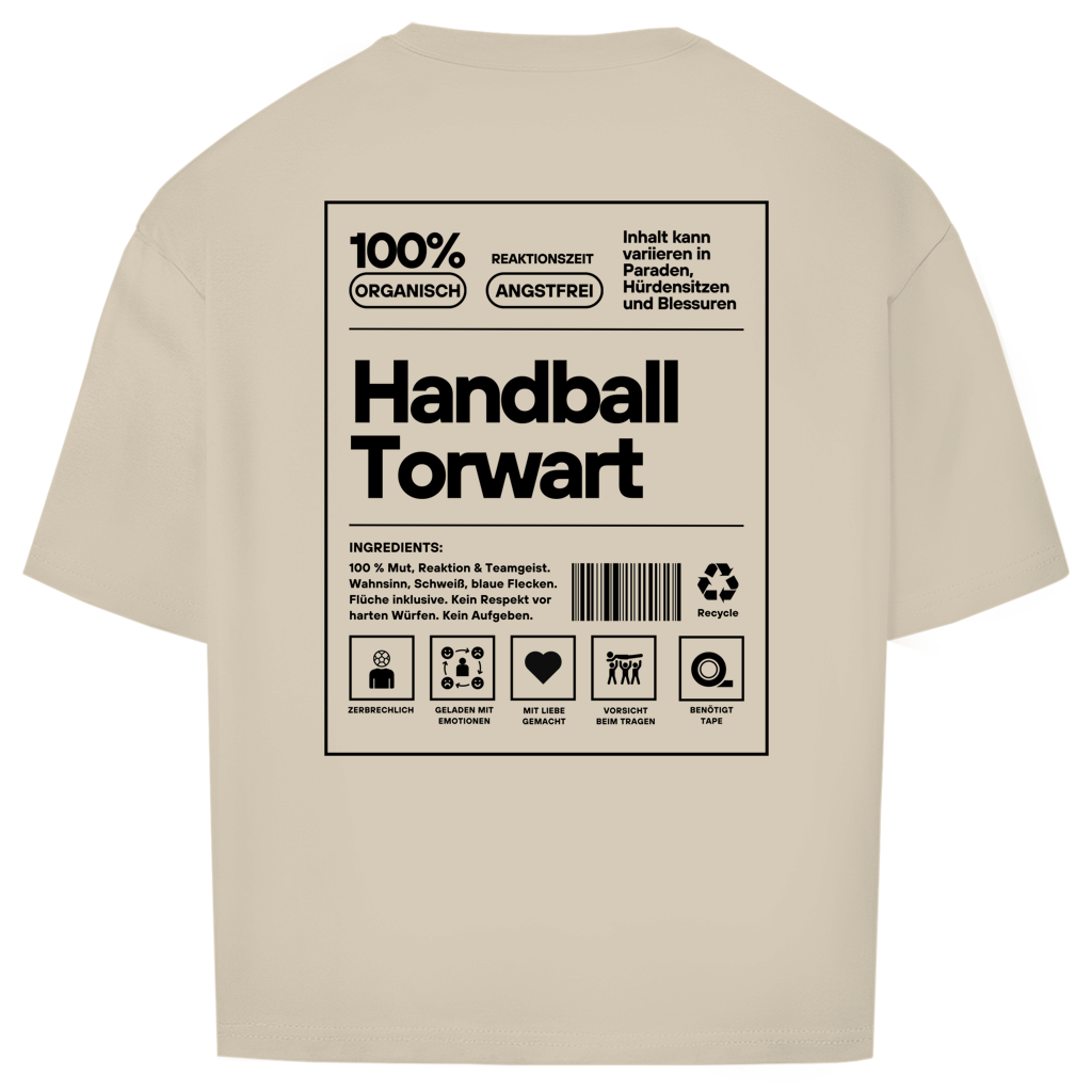 Handball Torwart Oversized Shirt in Sand – Rückseite