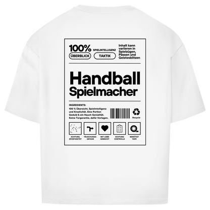 Handball Spielmacher Oversized Shirt in Weiß – Rückseite