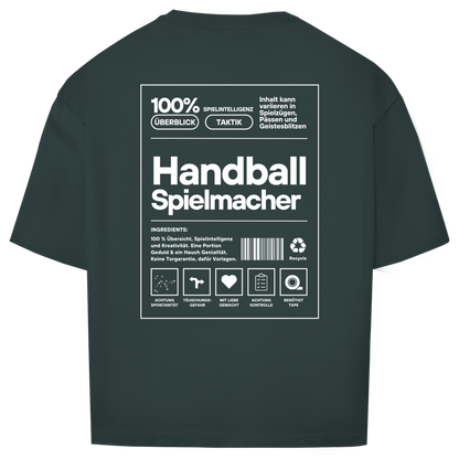 Handball Spielmacher Oversized Shirt in Dunkelgrün – Rückseite