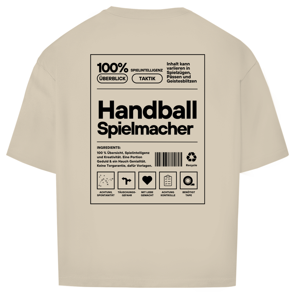 Handball Spielmacher Oversized Shirt in Sand – Rückseite