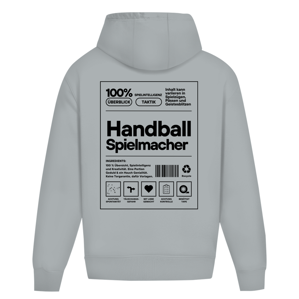 Handball Spielmacher Oversized Hoodie in Light Asphalt – Rückseite