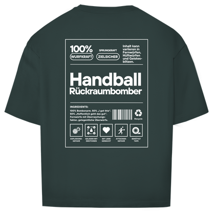 Handball Rückraumbomber Oversized Shirt in Dunkelgrün – Rückseite