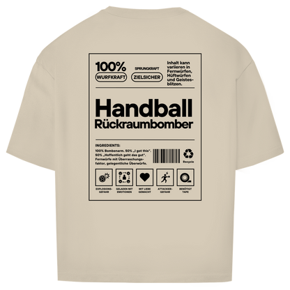 Handball Rückraumbomber Oversized Shirt in Sand – Rückseite