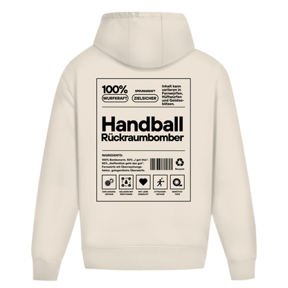 Handball Rückraumbomber Oversized Hoodie in White Sand – Rückseite