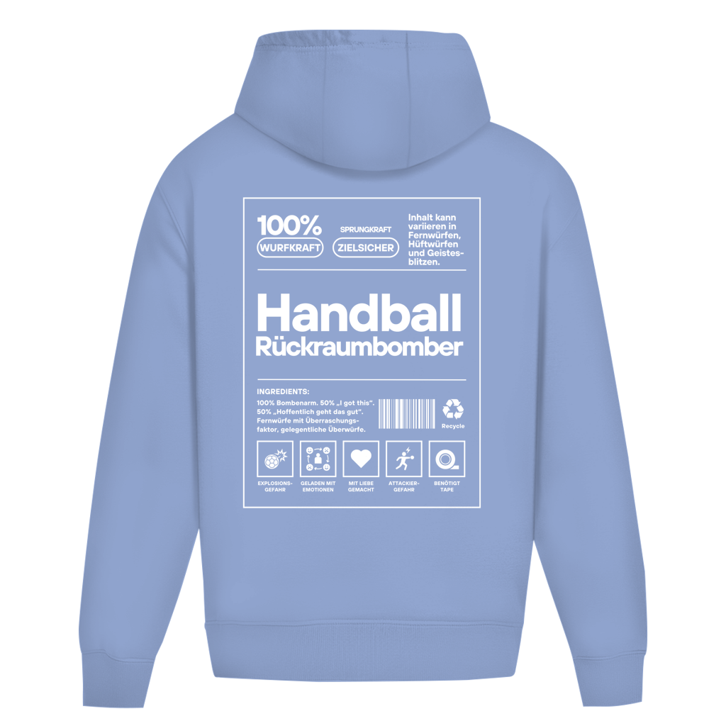 Handball Rückraumbomber Oversized Hoodie in Powder Blue – Rückseite