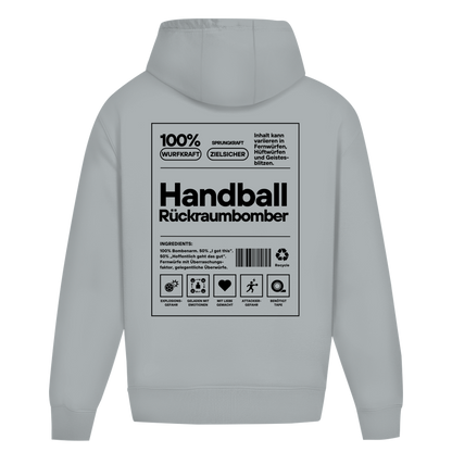 Handball Rückraumbomber Oversized Hoodie in Light Asphalt – Rückseite