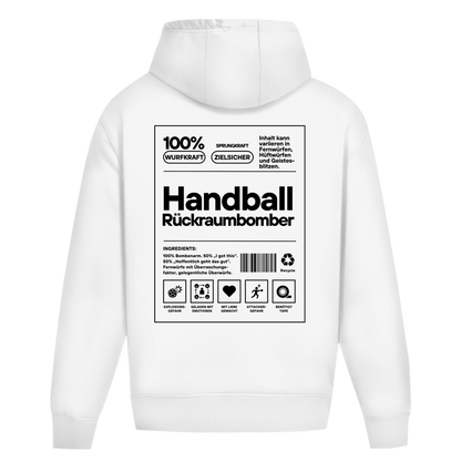 Handball Rückraumbomber Oversized Hoodie in White – Rückseite