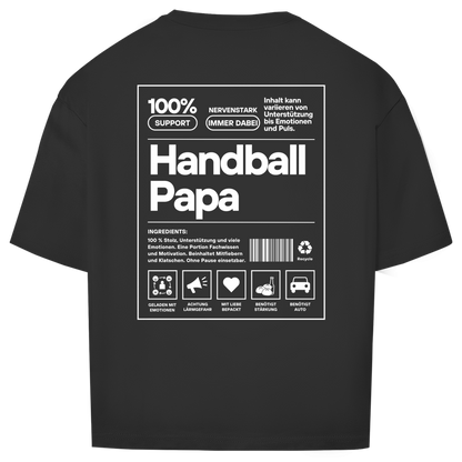 Handball Papa Oversized Shirt in Schwarz – Rückseite