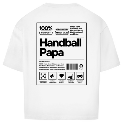 Handball Papa Oversized Shirt in Weiß – Rückseite