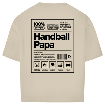 Handball Papa Oversized Shirt in Sand – Rückseite