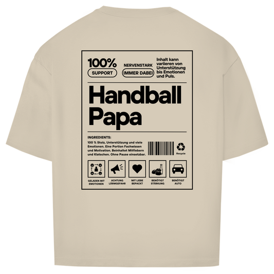 Handball Papa Oversized Shirt in Sand – Rückseite