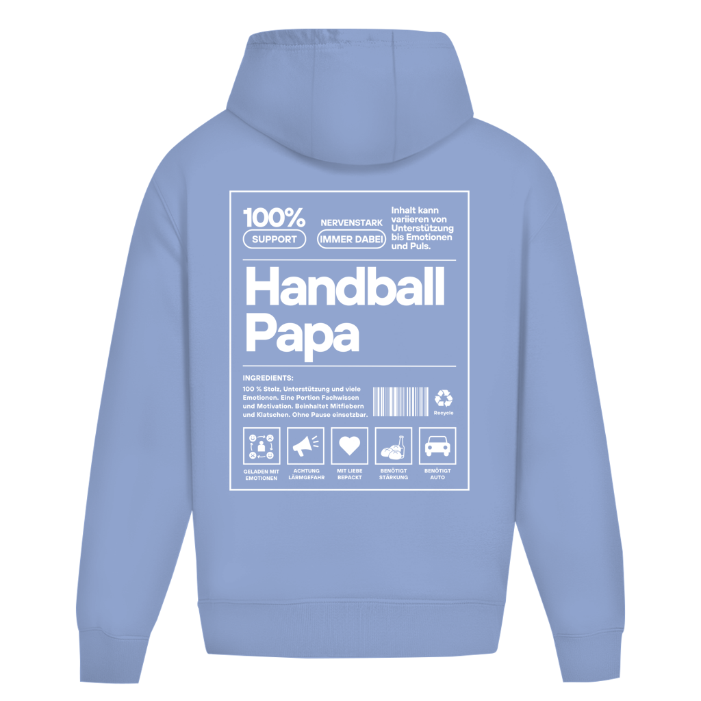 Handball Papa Oversized Hoodie in Powder Blue – Rückseite
