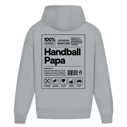 Handball Papa Oversized Hoodie in Light Asphalt – Rückseite