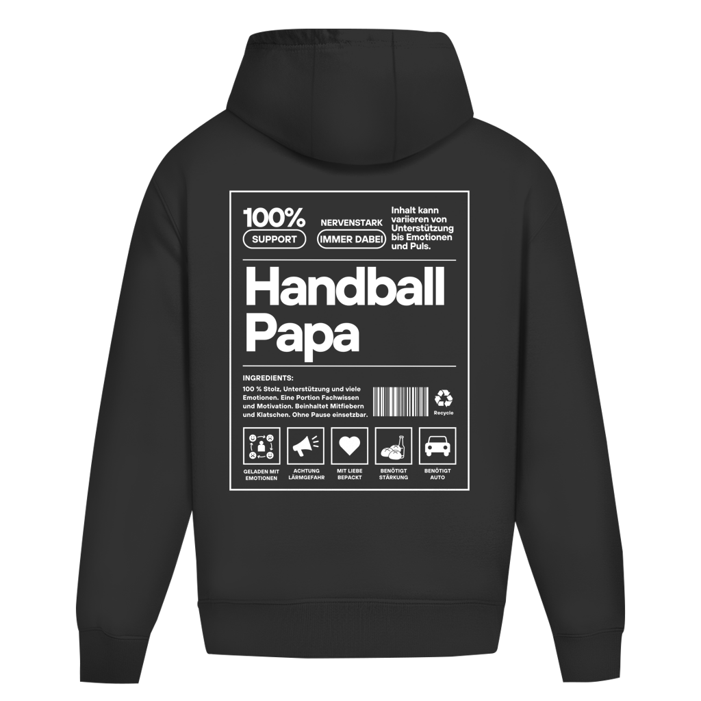Handball Papa Oversized Hoodie in Black – Rückseite