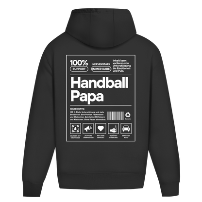Handball Papa Oversized Hoodie in Black – Rückseite
