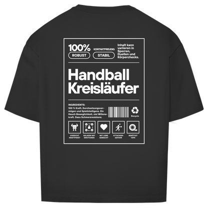 Handball Kreisläufer Oversized Shirt in Schwarz – Rückseite