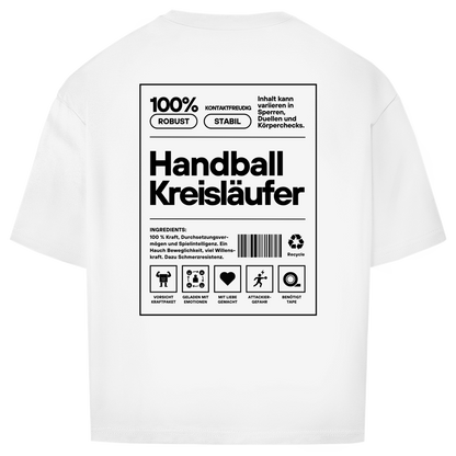 Handball Kreisläufer Oversized Shirt in Weiß – Rückseite