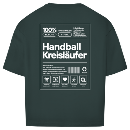 Handball Kreisläufer Oversized Shirt in Dunkelgrün – Rückseite