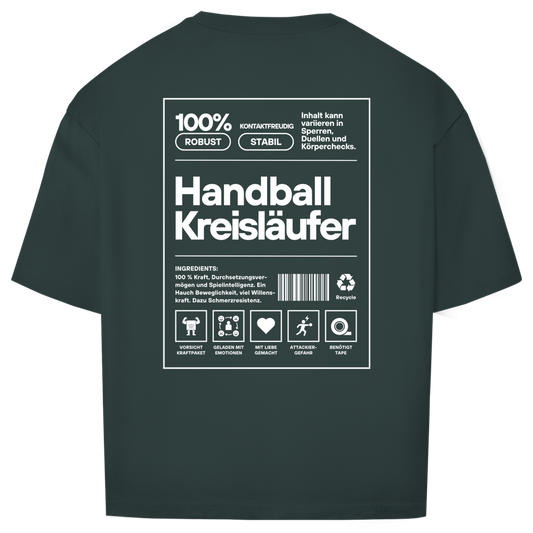 Handball Kreisläufer Oversized Shirt in Dunkelgrün – Rückseite