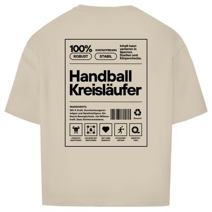 Handball Kreisläufer Oversized Shirt in Sand – Rückseite