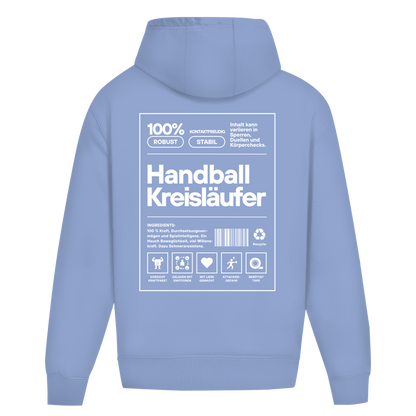 Handball Kreisläufer Oversized Hoodie in Powder Blue – Rückseite