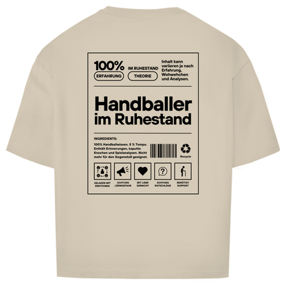 Handballer im Ruhestand Oversized Shirt in Sand – Rückseite