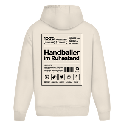 Handballer im Ruhestand Oversized Hoodie in White Sand – Rückseite