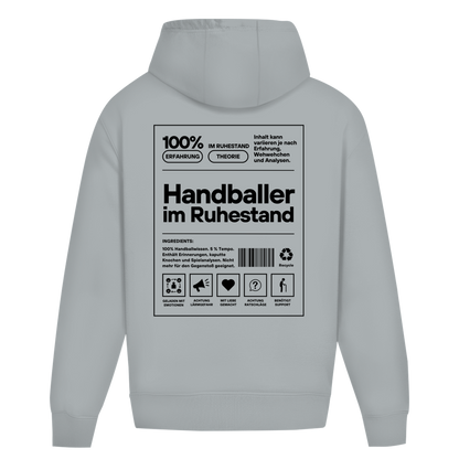 Handballer im Ruhestand Oversized Hoodie in Light Asphalt – Rückseite