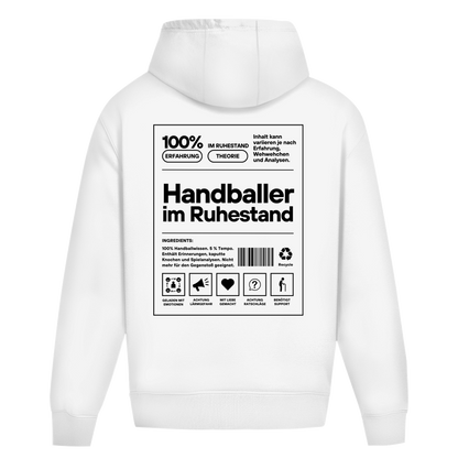 Handballer im Ruhestand Oversized Hoodie in White – Rückseite