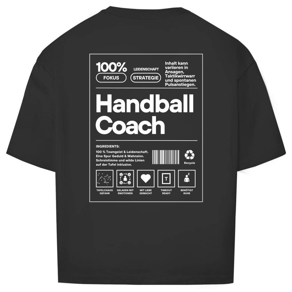 Handball Coach Oversized Shirt in Schwarz – Rückseite