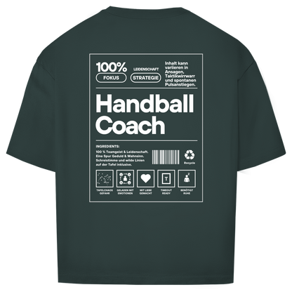 Handball Coach Oversized Shirt in Dunkelgrün – Rückseite