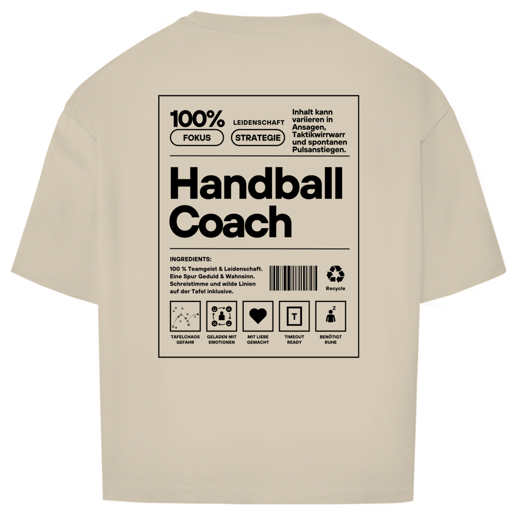 Handball Coach Oversized Shirt in Sand – Rückseite