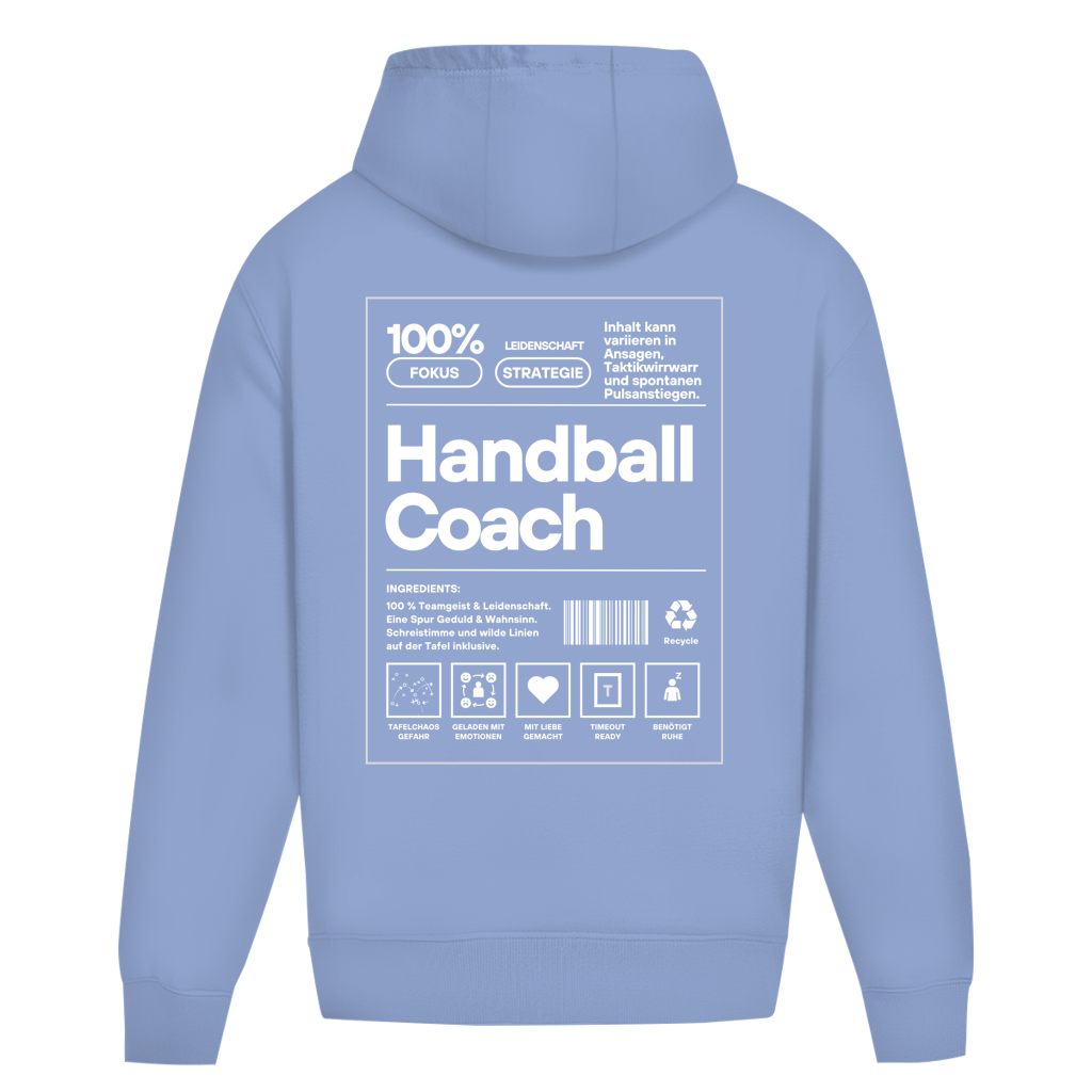 Handball Coach Oversized Hoodie in Powder Blue – Rückseite