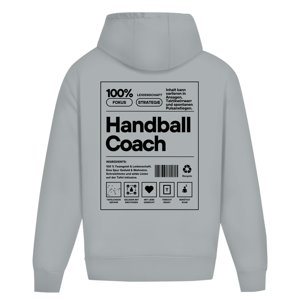 Handball Coach Oversized Hoodie in Light Asphalt – Rückseite