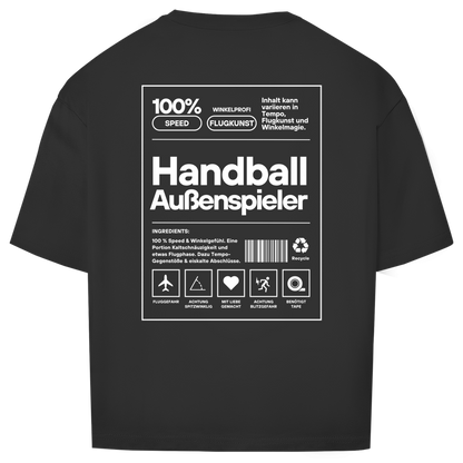 Handball Außenspieler Oversized Shirt in Schwarz – Rückseite