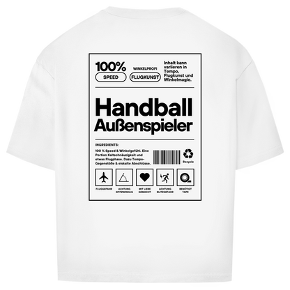 Handball Außenspieler Oversized Shirt in Weiß – Rückseite