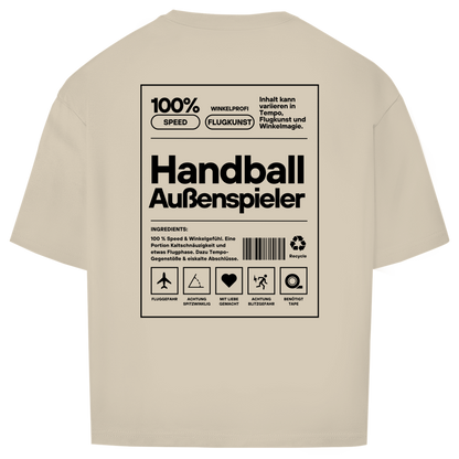 Handball Außenspieler Oversized Shirt in Sand – Rückseite