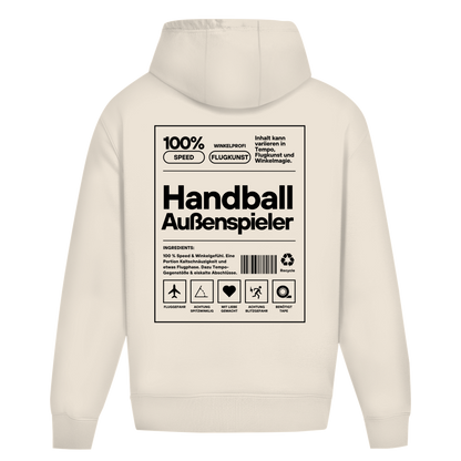 Handball Außenspieler Oversized Hoodie in White Sand – Rückseite