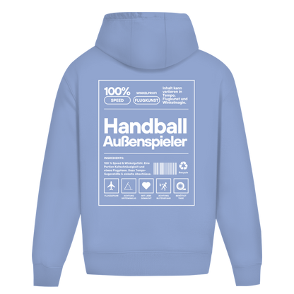 Handball Außenspieler Oversized Hoodie in Powder Blue – Rückseite