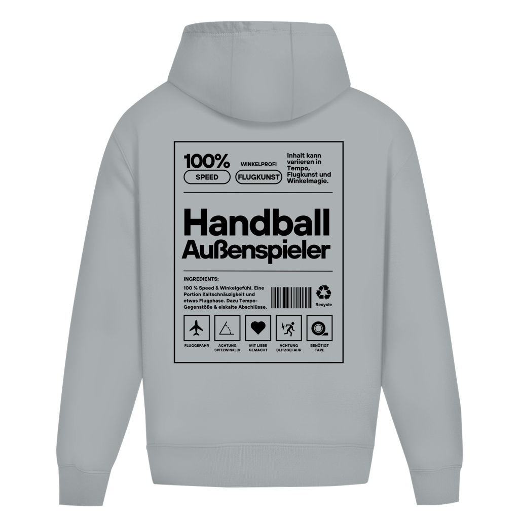 Handball Außenspieler Oversized Hoodie in Light Asphalt – Rückseite