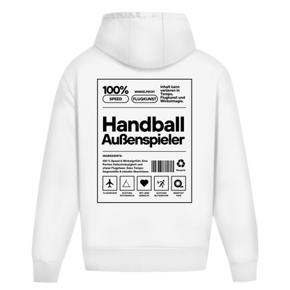 Handball Außenspieler Oversized Hoodie in White – Rückseite