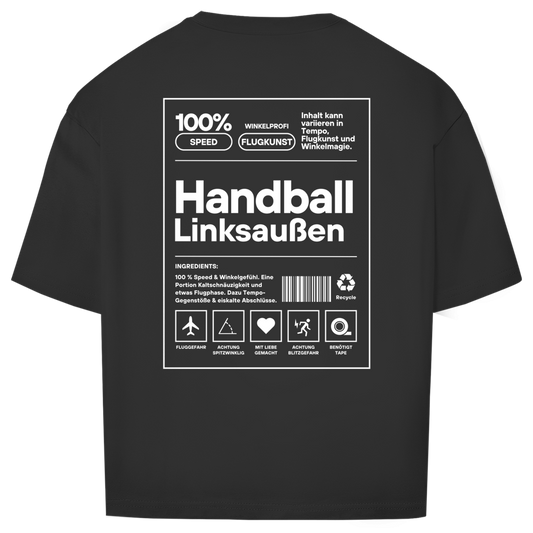 Handball Linksaußen Oversized Shirt in Schwarz – Rückseite