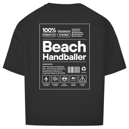 Handball Beach-Handballer Oversized Shirt in Schwarz – Rückseite